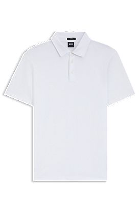 Polo slim fit de algodón con logo de goma
