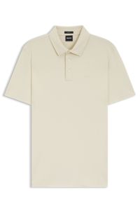 Slim-fit polo shirt in interlock cotton, White