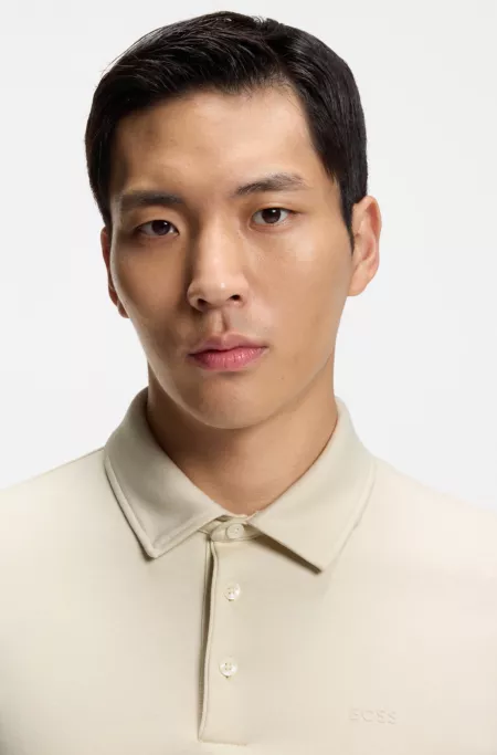 Slim-fit polo shirt in interlock cotton
