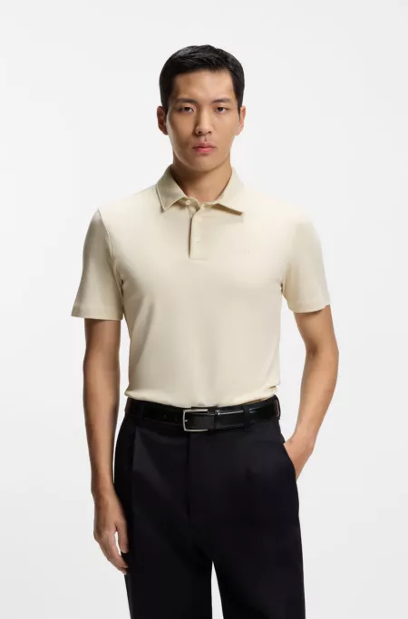 Slim-fit polo shirt in interlock cotton
