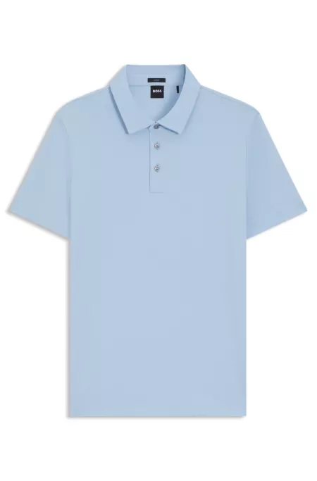 Slim-fit polo shirt in interlock cotton