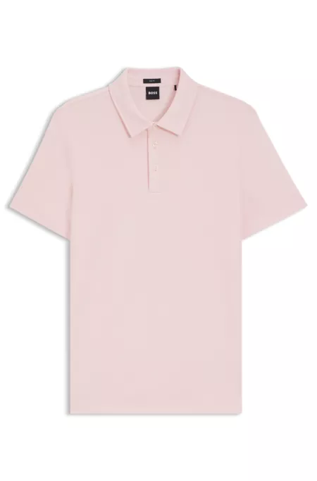 Slim-fit polo shirt in interlock cotton
