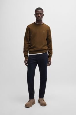 BOSS - クルーネックセーター コットン/カシミア ロゴ 