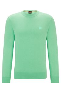 BOSS - Pullover aus Baumwolle und Kaschmir mit Rundhalsausschnitt  