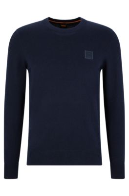 Pull demi zip pour homme BOSS bleu clair en coton