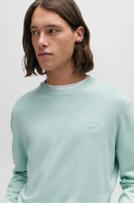 BOSS - Pullover aus Baumwolle und Kaschmir mit Rundhalsausschnitt  