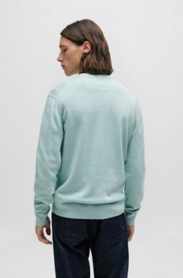 BOSS - Pullover aus Baumwolle und Kaschmir mit Rundhalsausschnitt  