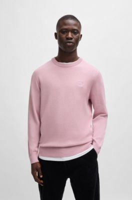 BOSS - クルーネックセーター コットン/カシミア ロゴ 