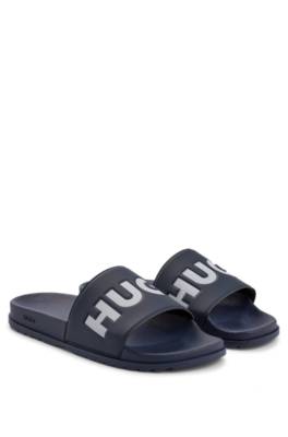 Hugo Boss Italian-made Slides With Logo Strap