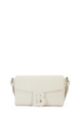 Mini-Tasche aus genarbtem Leder mit B-Applikation, Weiß