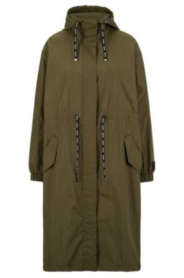 Hugo Relaxed-fit Parka Jacket In Recycled Fabric In Brown | ModeSens