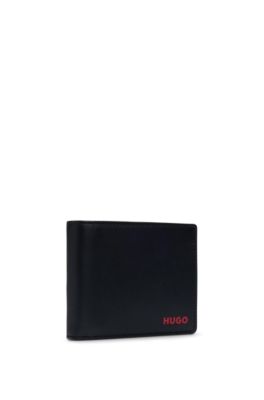 HUGO Leather wallet with embossed logo
