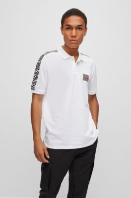 big w white polo shirt