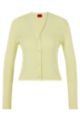 Slim-fit cardigan in organic cotton, wool and cashmere, Light Yellow