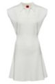 Knitted dress with Johnny collar, White