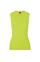 Slim-fit sleeveless top in ribbed stretch fabric, Yellow