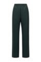 Relaxed-fit trousers in fluent crepe with elasticised waistband, Dark Green