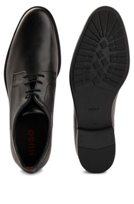 HUGO BOSS Business Leather Lace Up Derby Shoes, Dark Brown At John ...