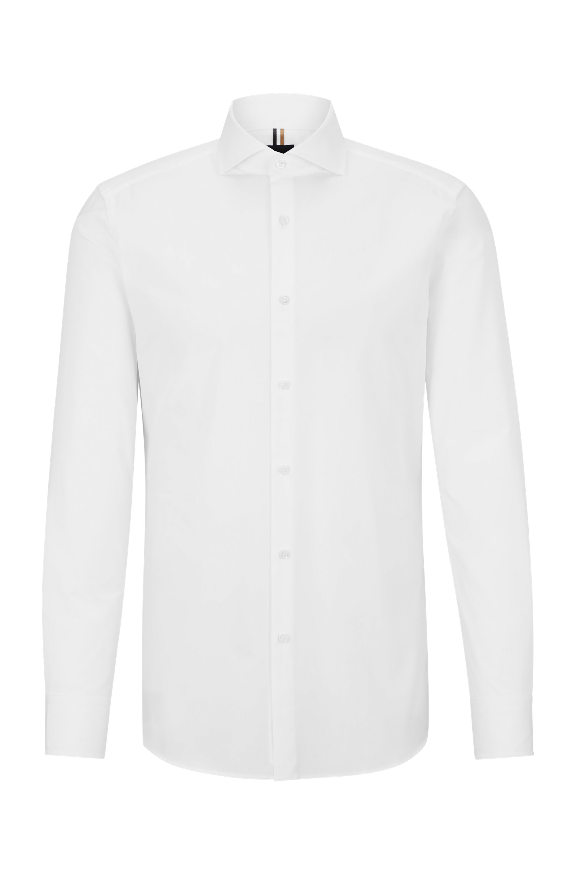 Slim-fit shirt in Italian cotton poplin, White