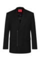 Relaxed-fit jacket in stretch fabric with zip closure, Black