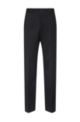 Regular-fit wool-blend trousers with zipped hems, Black