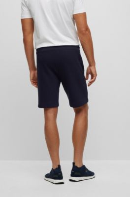 BOSS Mixed material regular fit shorts with curved logo