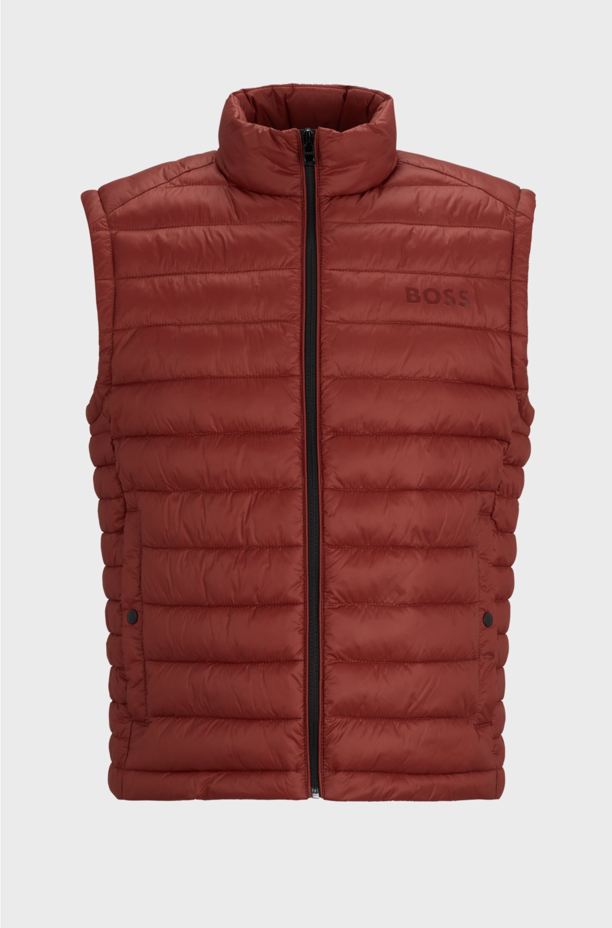 Packable gilet with tonal logo, Brown