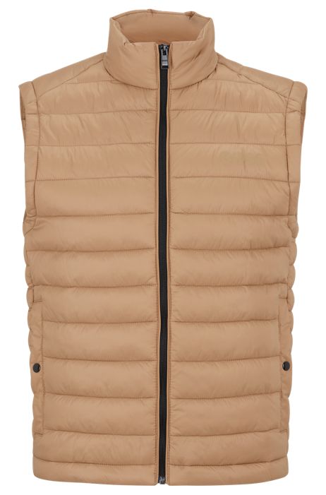 Mens Clothing Jackets Waistcoats and gilets BOSS by HUGO BOSS Packable Down Gilet With Tonal Logo in Black for Men 