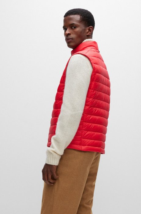 Packable gilet with tonal logo, Red