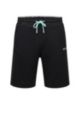 Cotton-blend regular-fit shorts with multicoloured logo, Black