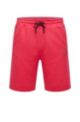 Cotton-blend regular-fit shorts with multicoloured logo, Pink