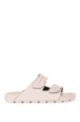 Casual sandals with structured double straps, light pink
