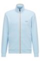 Cotton-blend zip-up sweatshirt with multi-coloured details, Light Blue