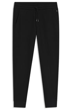 Cotton-terry tracksuit bottoms with printed logo