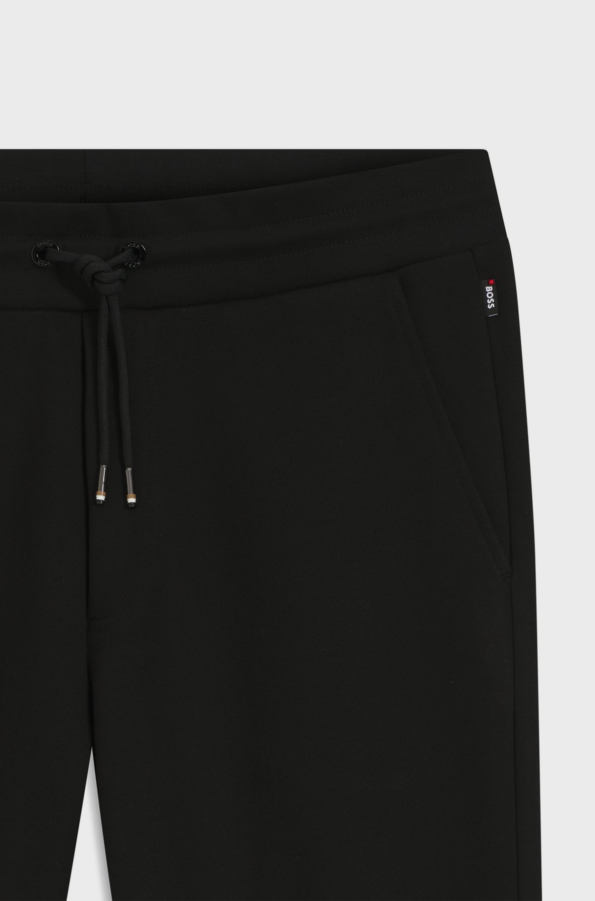 BOSS - Cotton-terry tracksuit bottoms with printed logo