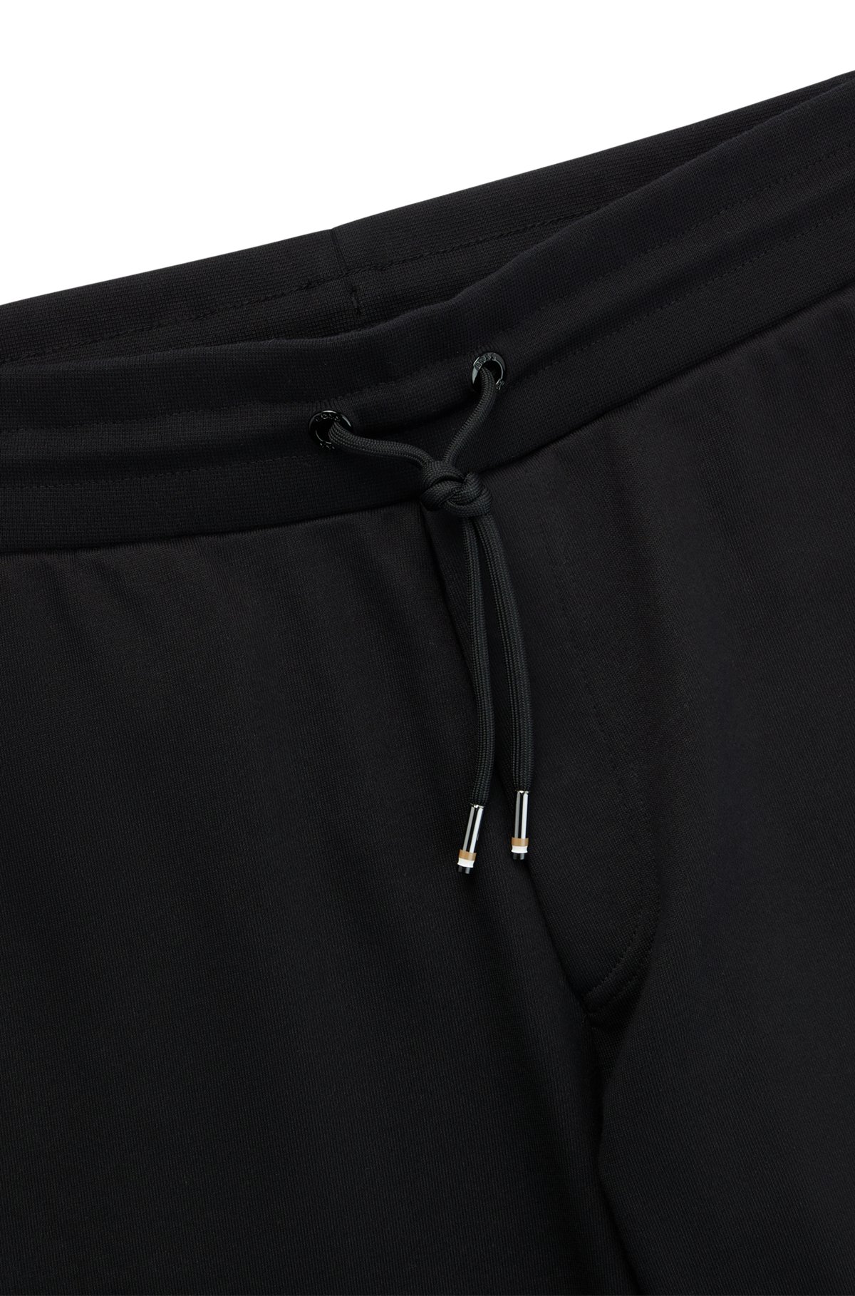 Cotton-terry tracksuit bottoms with printed logo, Black
