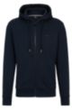 Organic-cotton hooded sweatshirt with rubber-print logo, Dark Blue