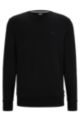 Sweater van biologische katoen met logo in rubberprint, Zwart