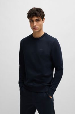 BOSS - Organic-cotton sweatshirt with rubber-print logo