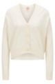 Relaxed-fit cardigan with button-up front, White