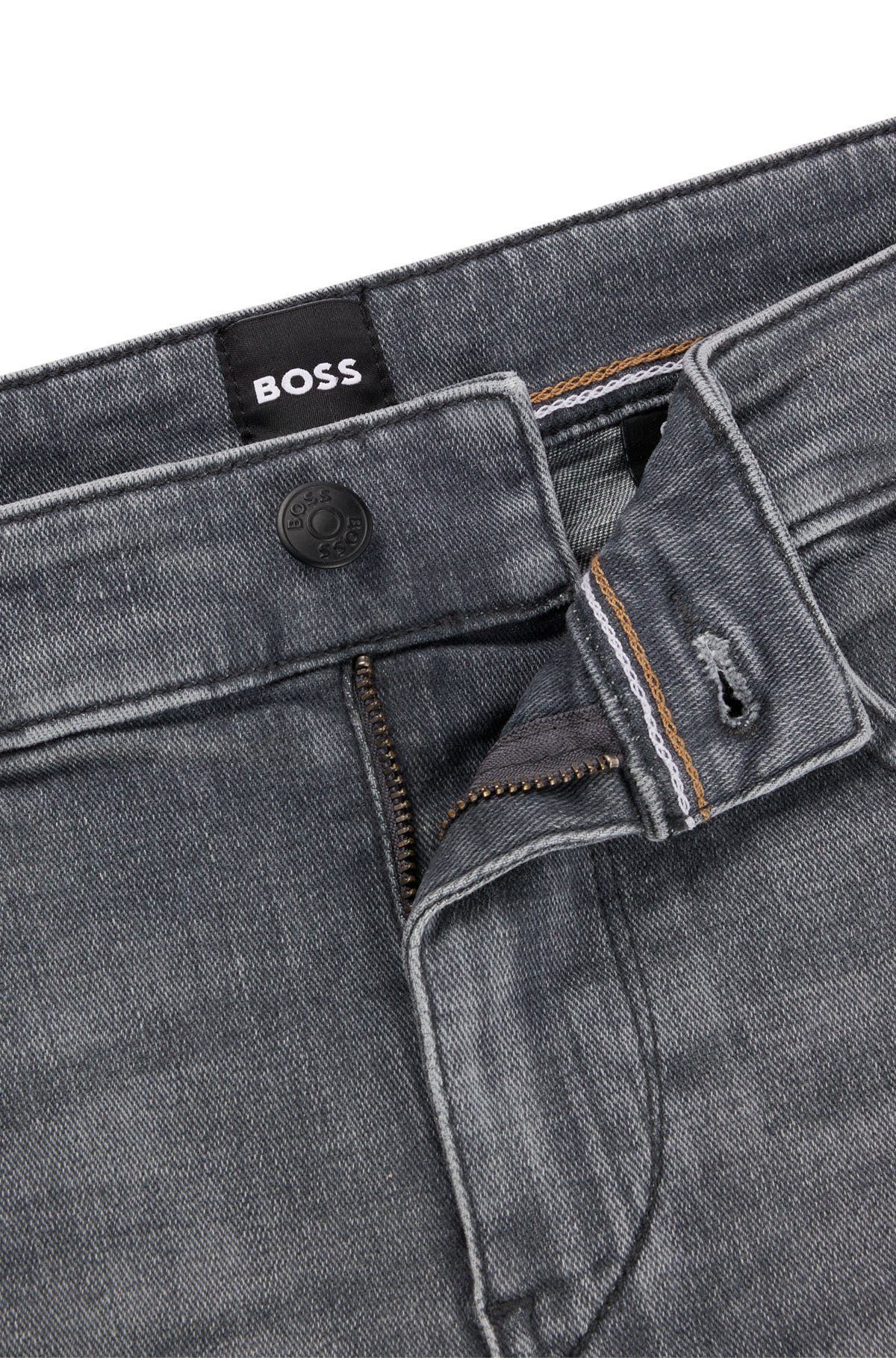 Jeans extra slim fit in denim grigio effetto cashmere, Grigio