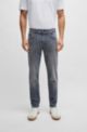 Extra-slim-fit jeans in grey cashmere-touch denim, Grey