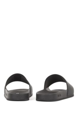 BOSS & NBA slides with collaborative branding, Black