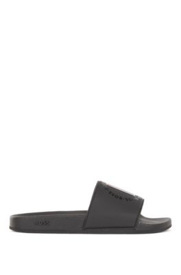 BOSS & NBA slides with collaborative branding, Black
