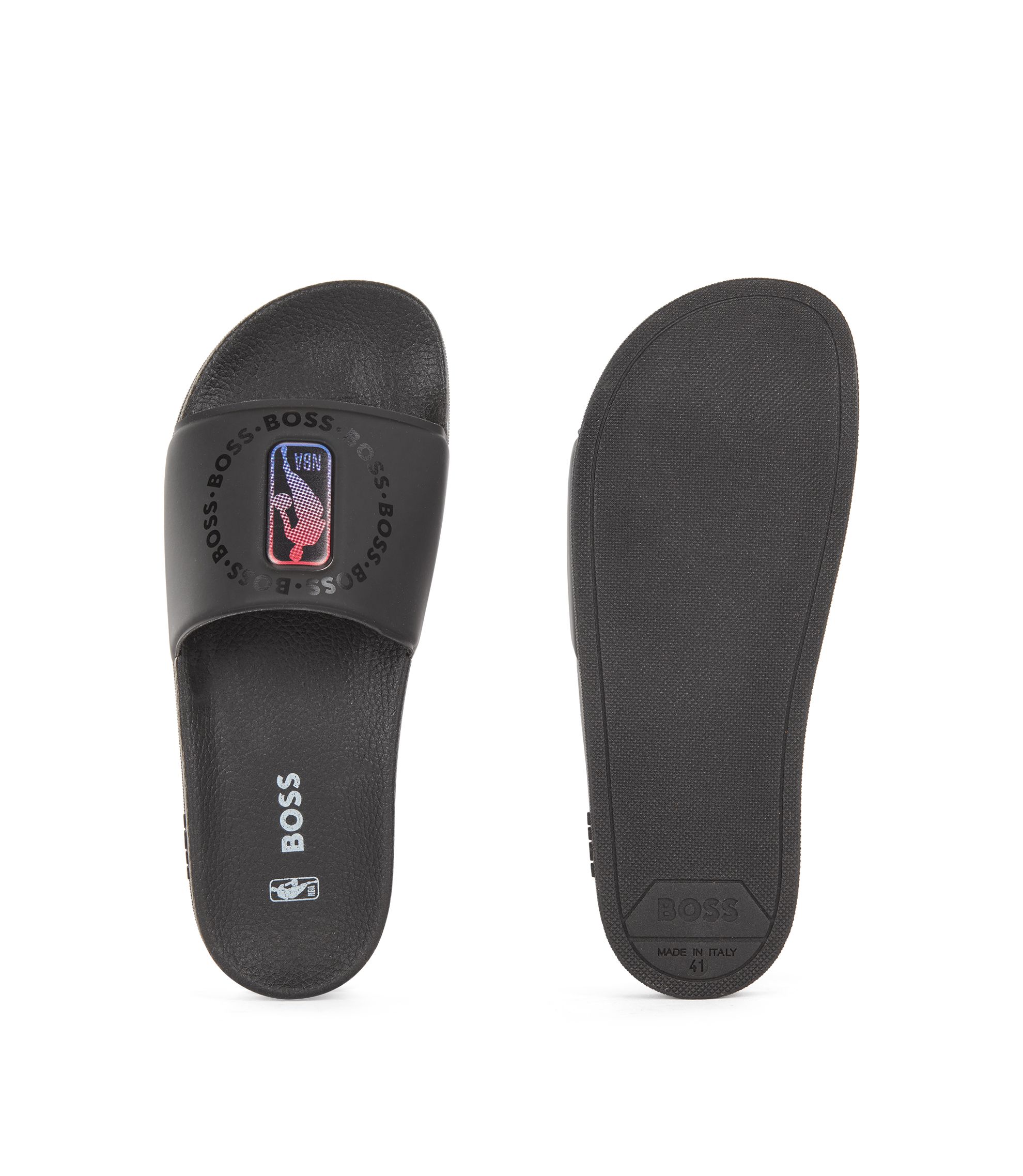 BOSS - BOSS & NBA slides with collaborative branding - Black