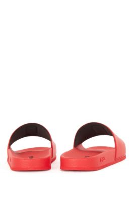 BOSS & NBA slides with collaborative branding, Open Red