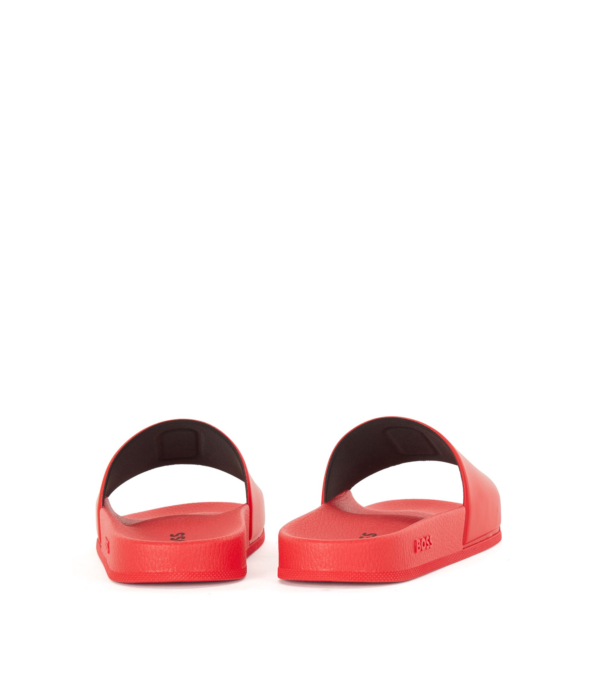 BOSS & NBA SLIDES WITH COLLABORATIVE BRANDING. BRAND NEW, SIZE 10 light beige BOSS - BOSS & NBA slides with collaborative branding - Open Red main image 4
