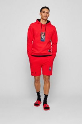 BOSS & NBA slides with collaborative branding, Open Red