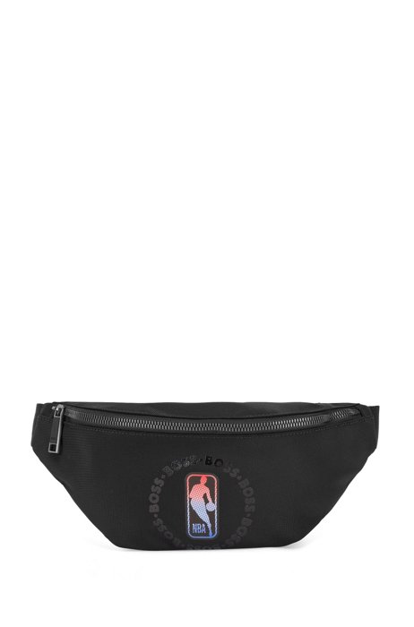 Recycled-material belt bag with collaborative branding, Black