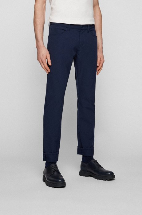 Slim-fit jeans in water-repellent stretch denim, Dark Blue